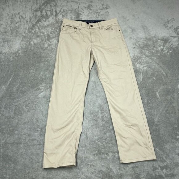 Izod Mens Regular Fit Beige Jeans 32x30 Cotton Blend Casual Denim a0178 - Picture 1 of 8